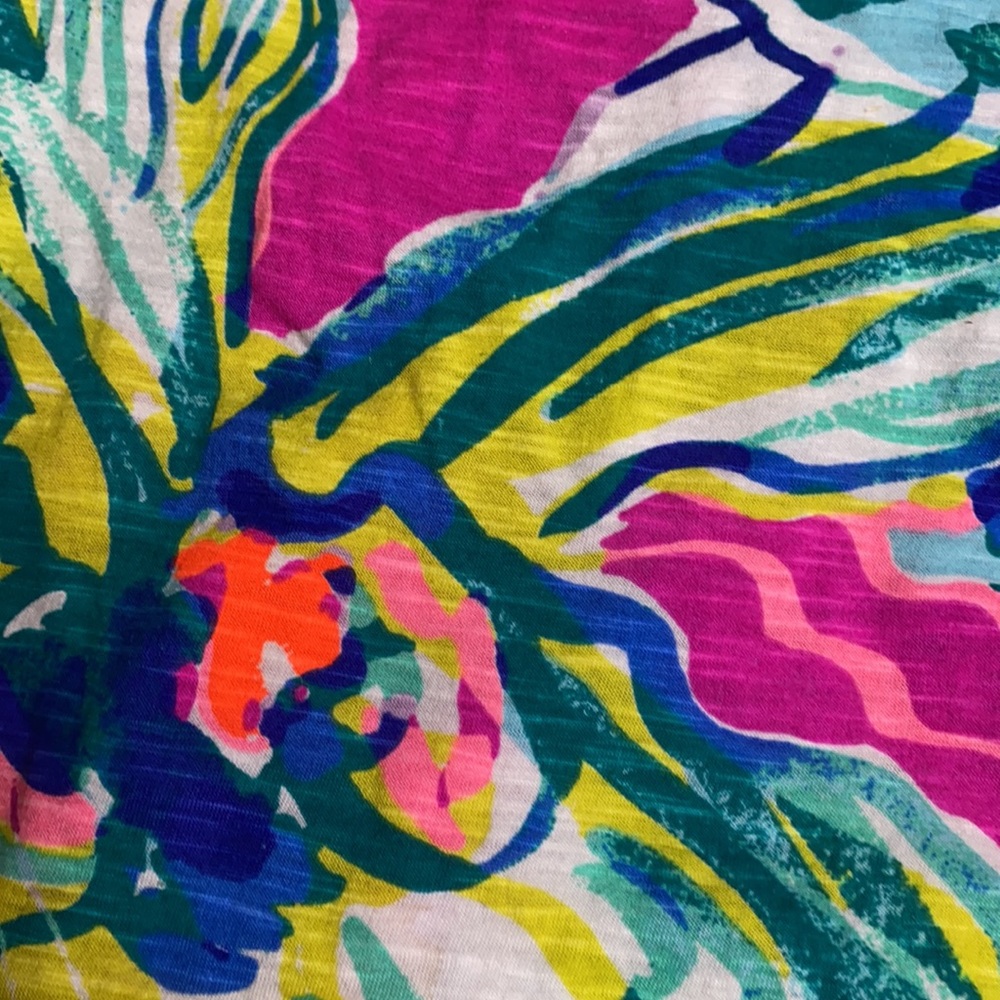 Lilly Pulitzer Pink Blue Essie Button Sleeveless Top Size X-Small - Picture 13 of 13